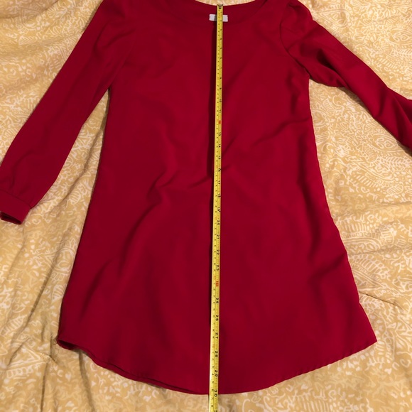 Red long sleeve mini dress - Picture 2 of 2